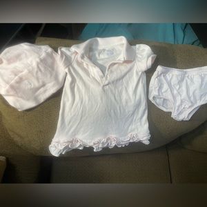 Ralph Lauren baby dress with matching hat & undies